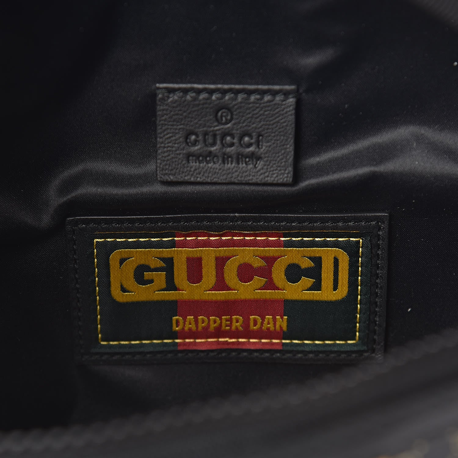 Gucci X DAPPER DAN Calfskin Laminated Ayers GG Micro Monogram Belt Bag Black 7 of 12
