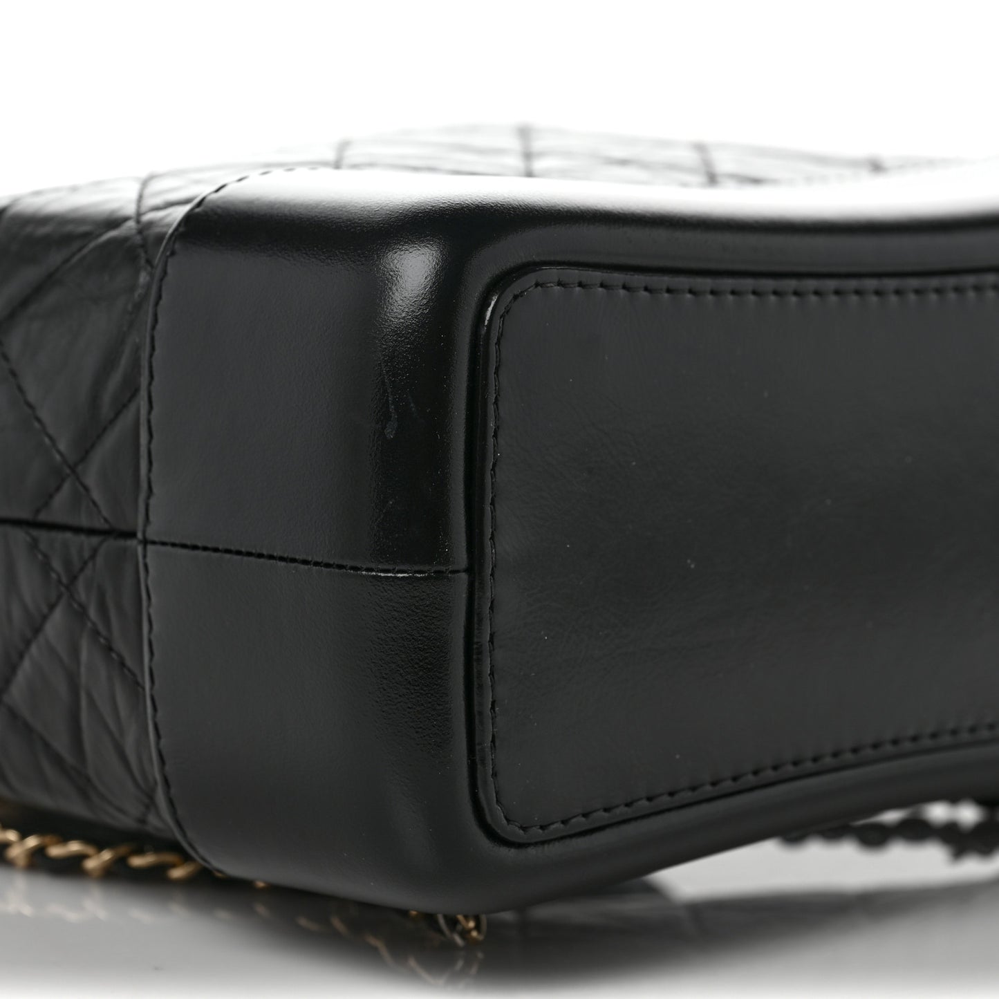 Aged Calfskin Quilted Small Gabrielle Backpack Black
