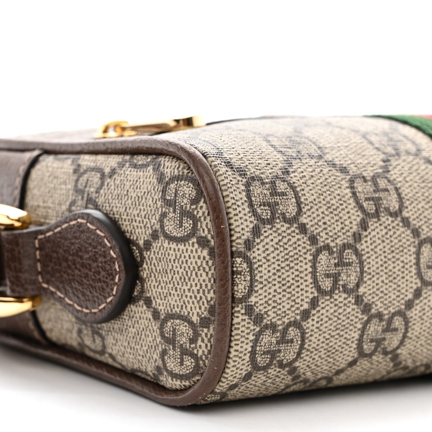 GG Supreme Monogram Web Mini Ophidia Shoulder Bag Brown