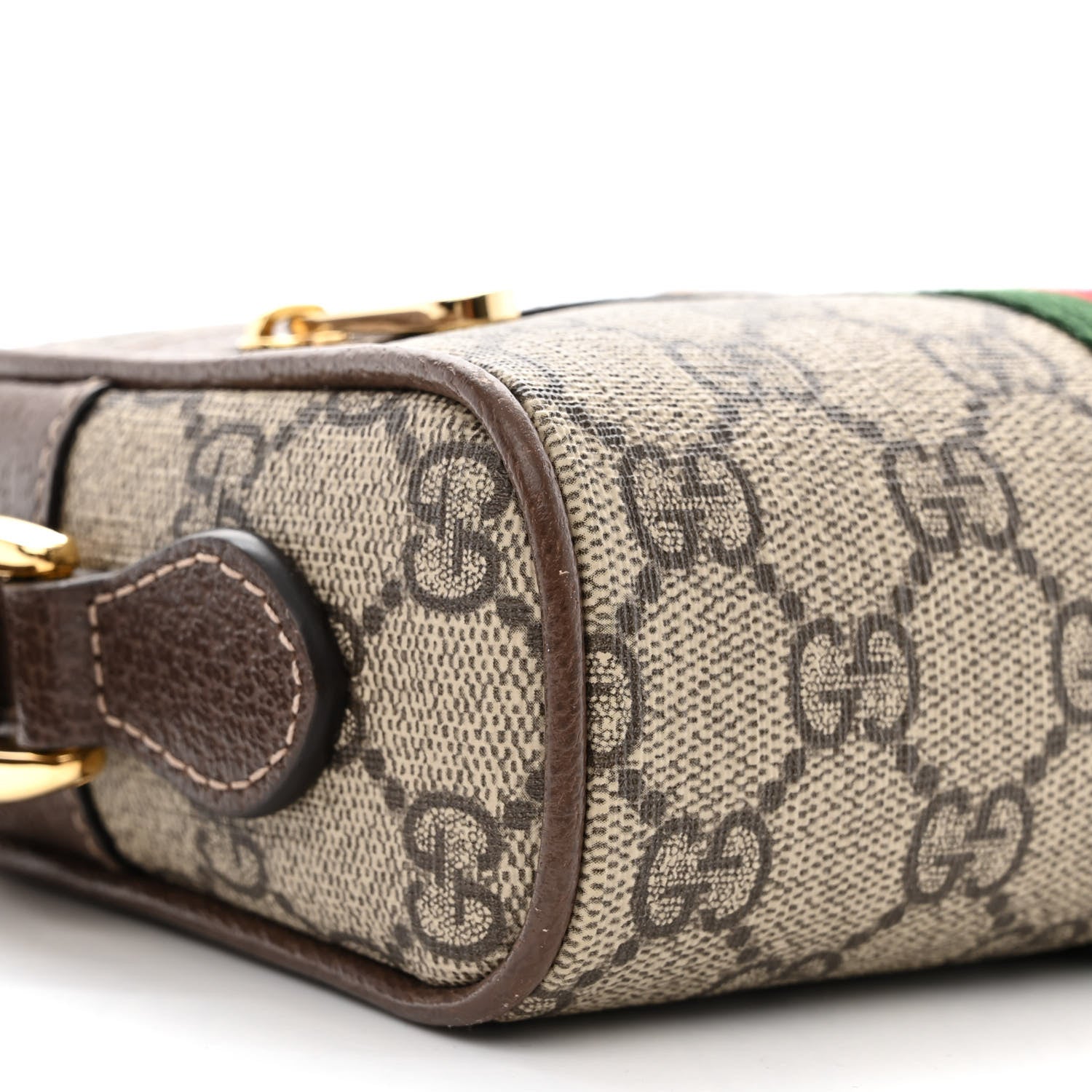 Gucci GG Supreme Monogram Web Mini Ophidia Shoulder Bag Brown 9 of 11