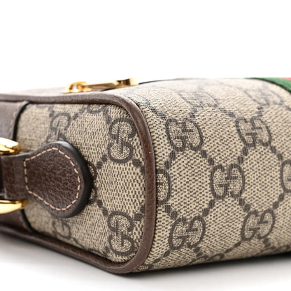 Gucci GG Supreme Monogram Web Mini Ophidia Shoulder Bag Brown 9 of 11