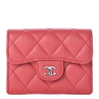 Chanel Caviar Quilted Flap Card Holder Wallet Pink 1 of 9