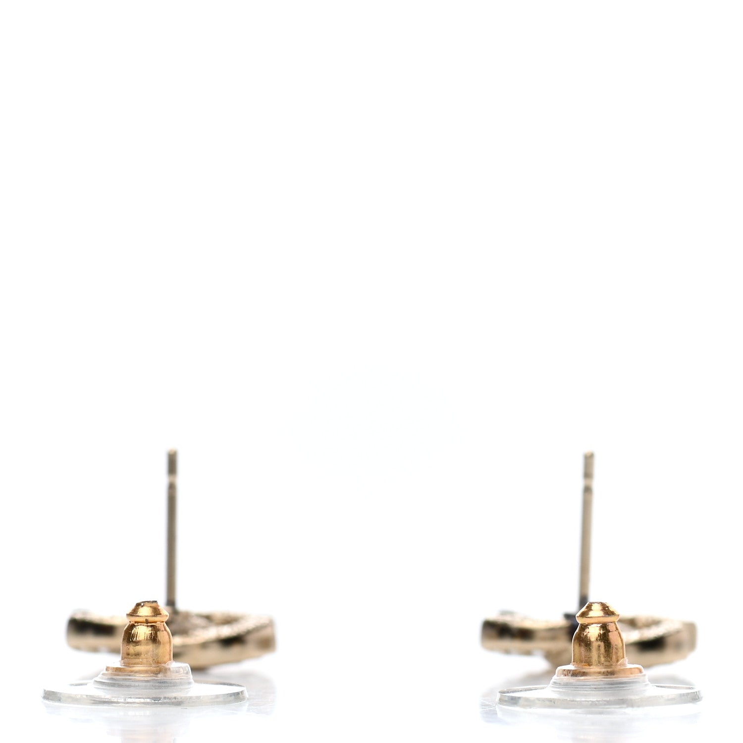 Chanel Crystal CC Earrings Light Gold 3 of 5