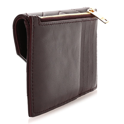 Saint Laurent Lambskin Matelasse Chevron Monogram Compact Wallet  Rouge Cabernet 3 of 8