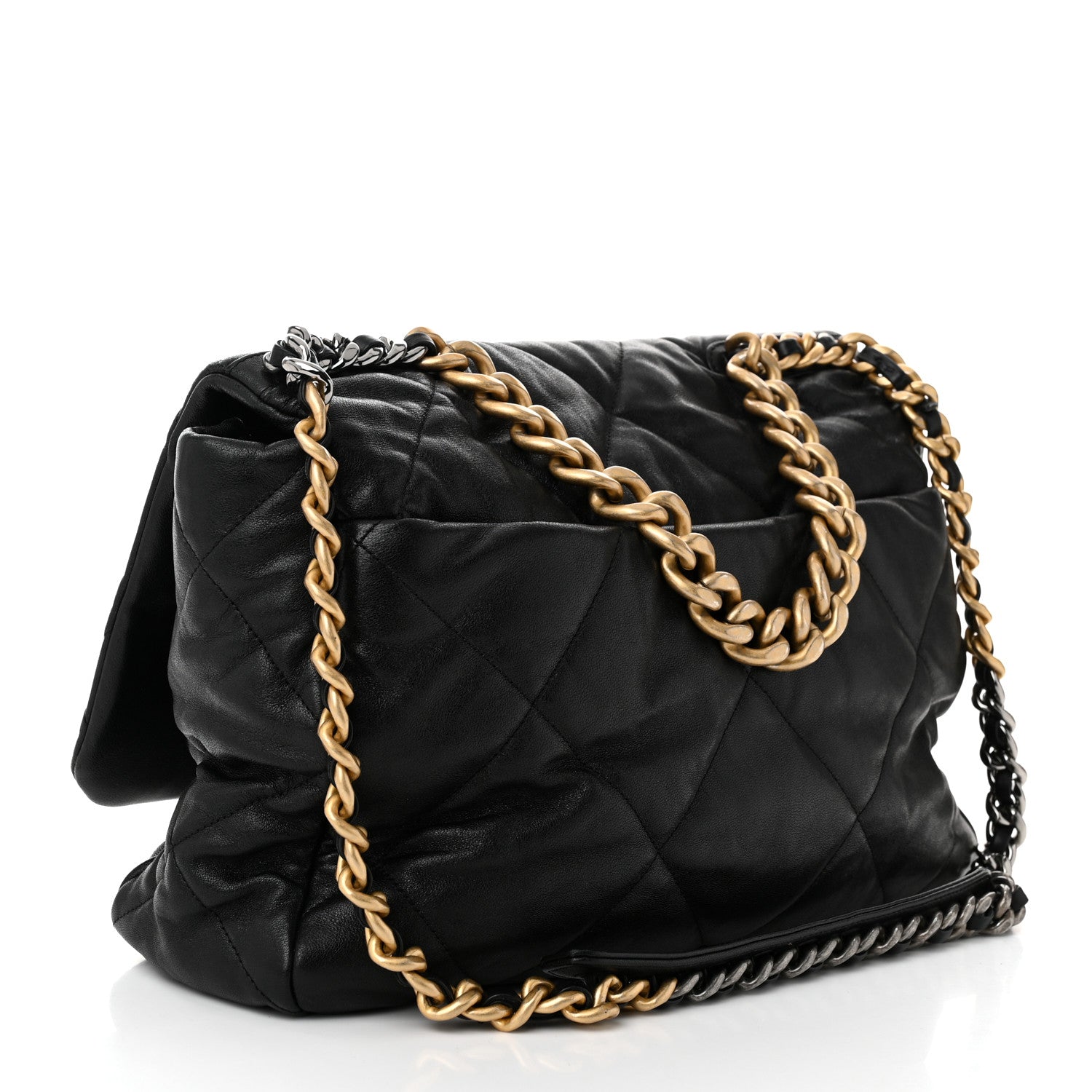 Chanel Lambskin Quilted Maxi Chanel 19 Flap Black 3 of 10