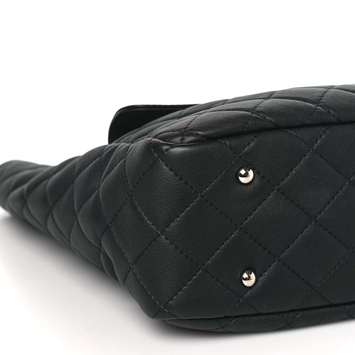 Calfskin Quilted Ultra Pocket Shopping Tote Black