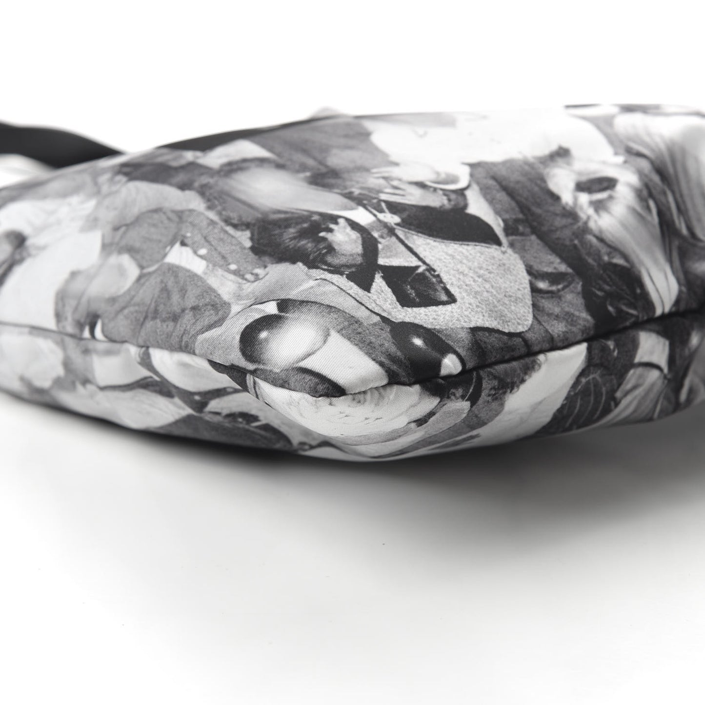 Nylon Rave Print Flat Tote Bag Black