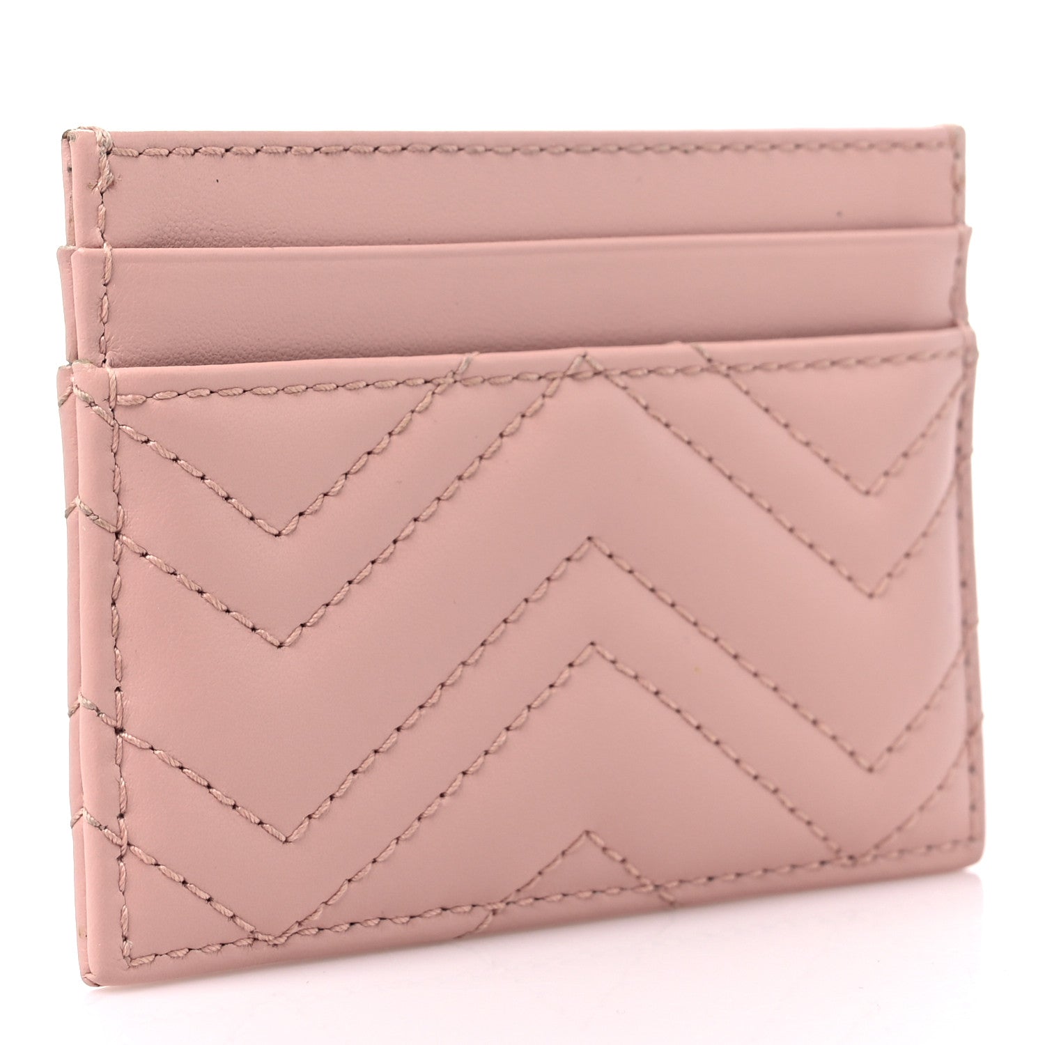 Gucci Calfskin Matelasse GG Marmont Card Holder Perfect Pink 3 of 6