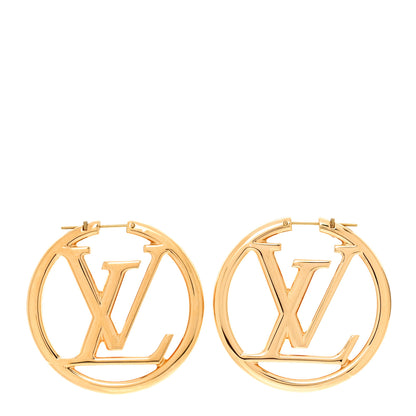 Louis Vuitton Metal Louise Hoop Earrings Gold 1 of 5