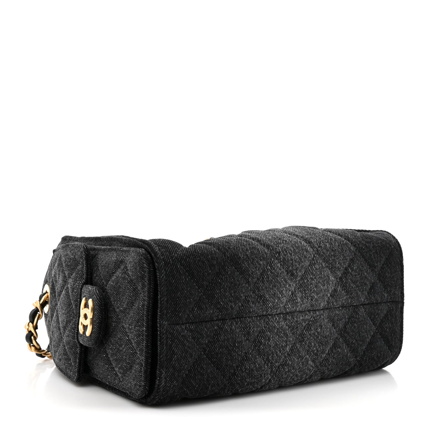 Chanel Washed Denim Quilted Mini Chanel 25 Handbag Black 1840718
