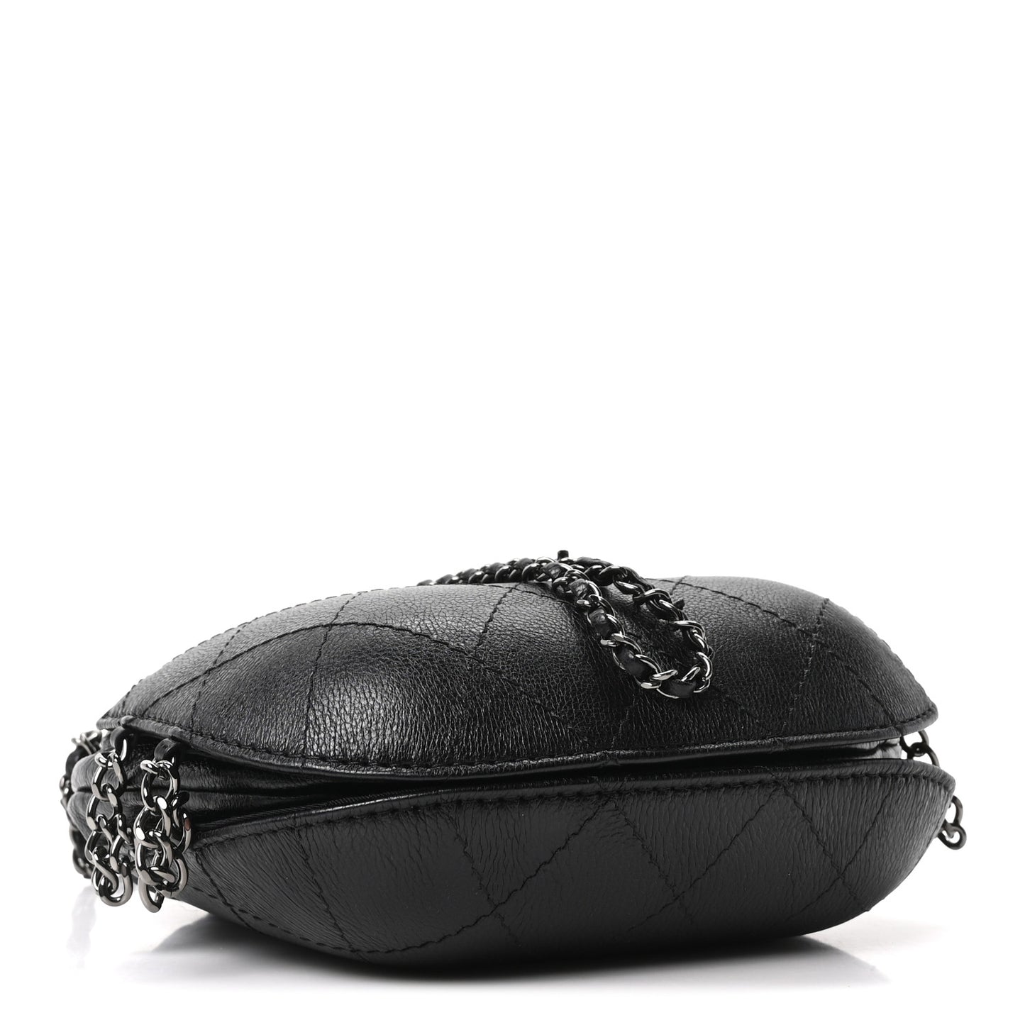 Aged Calfskin Quilted Small Gabrielle Bucket Black