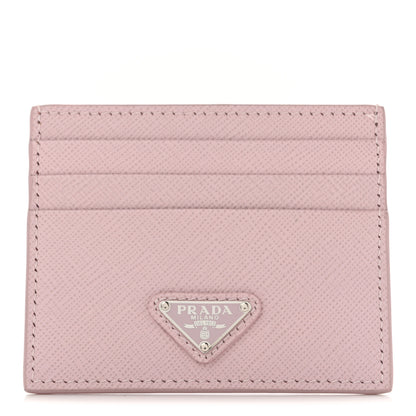 Prada Saffiano Triangle Card Holder Alabaster 1 of 8