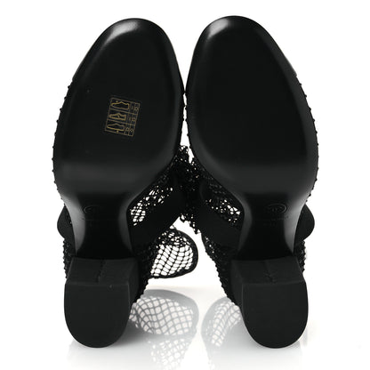 Chanel Resille Strass Kid Suede Patent Mary Jane Short Boots 36.5 Black 7 of 11