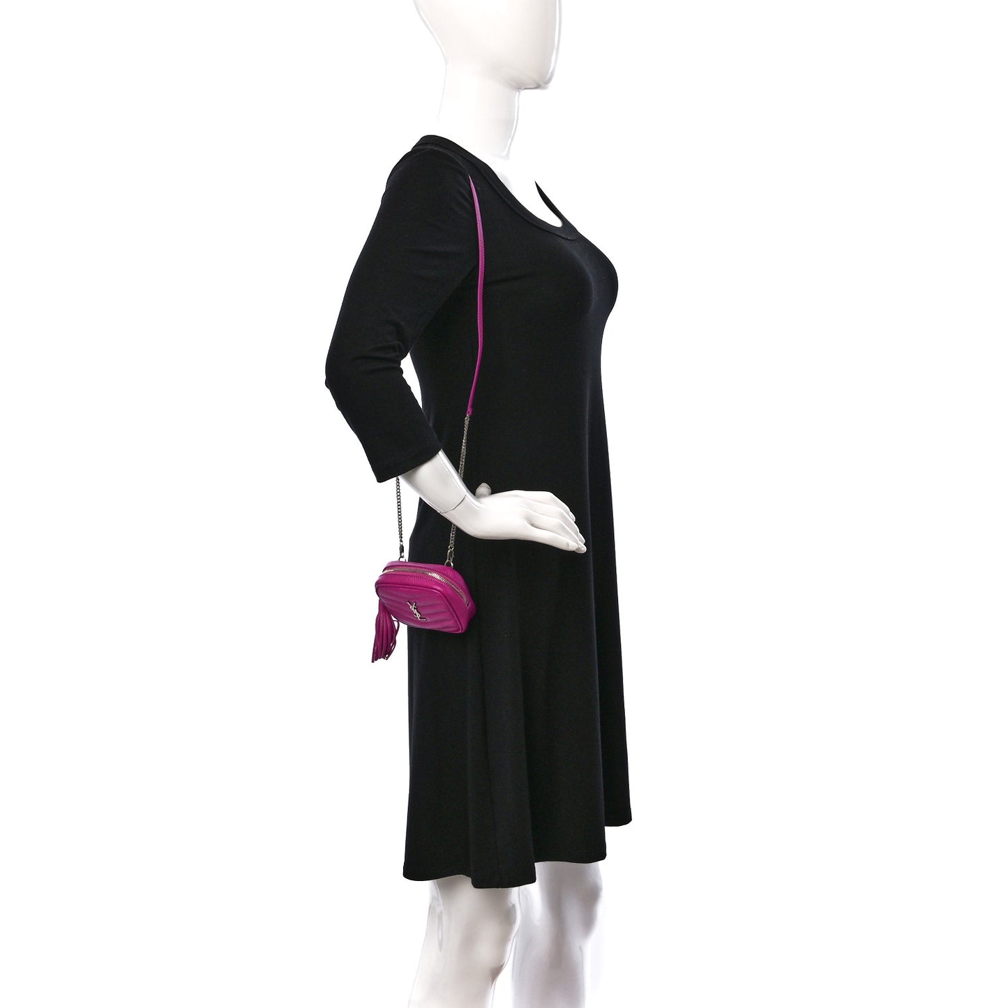 Grain De Poudre Matelasse Monogram Baby Lou Camera Bag Electric Fuxia