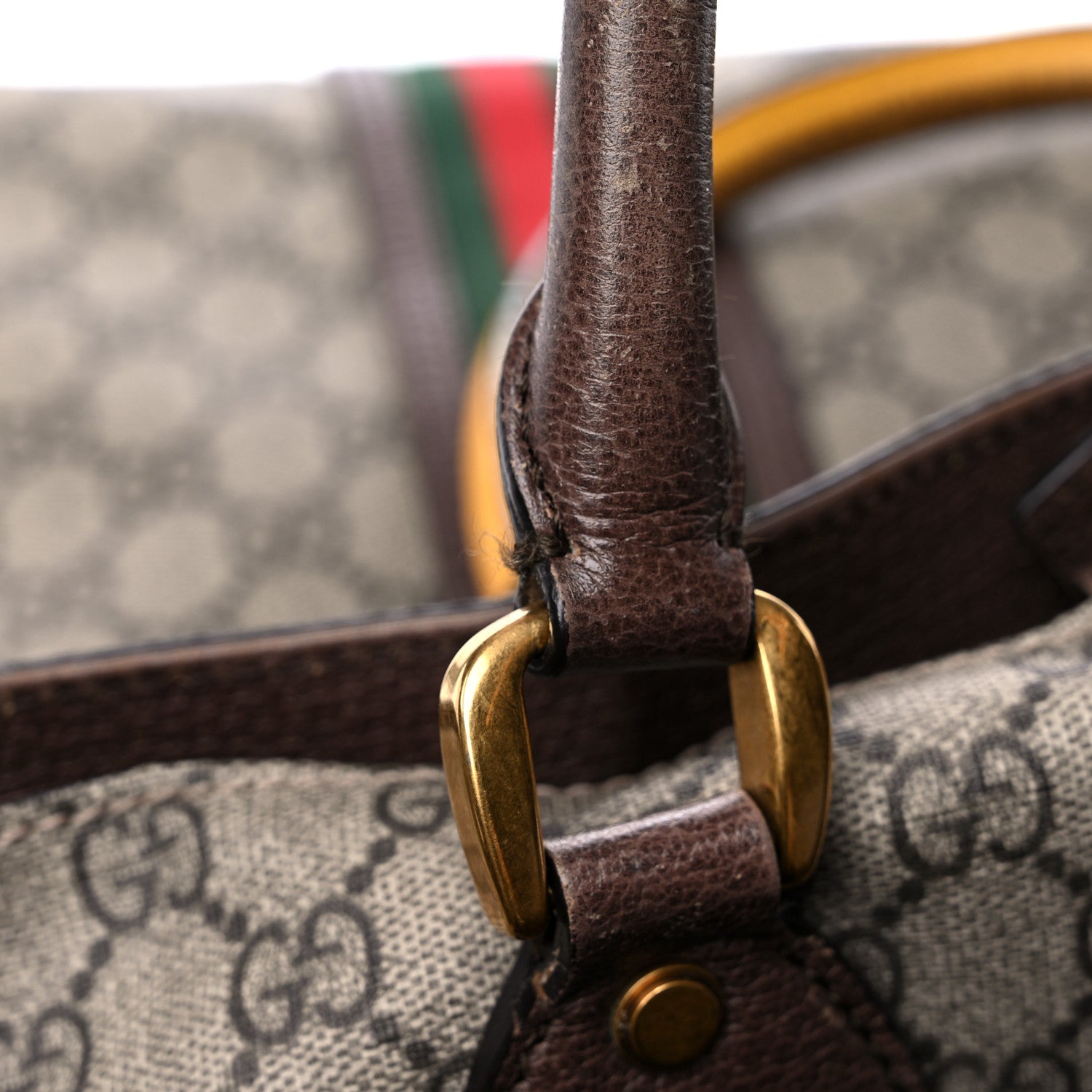 Gucci GG Supreme Monogram Web Neo Vintage Tote Beige New Acero Crop 26 of 33