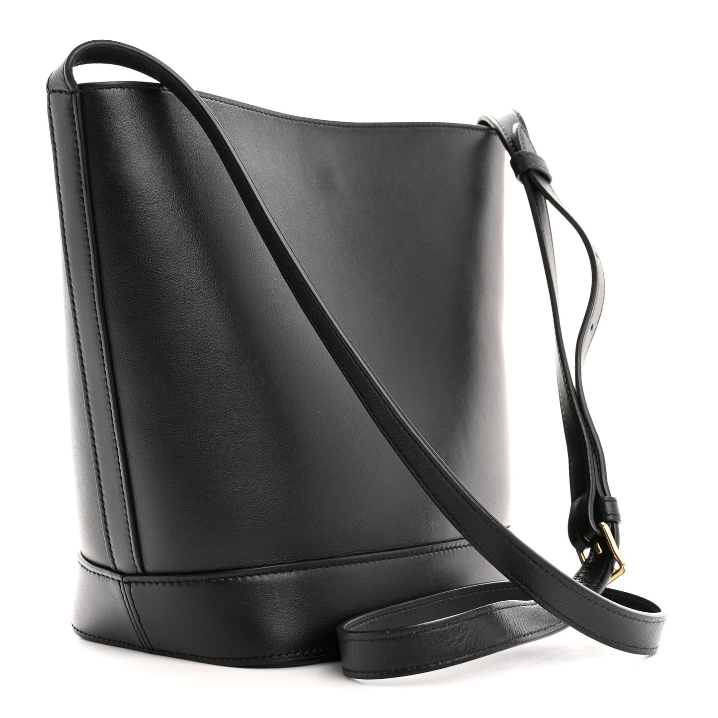 Smooth Calfskin Small Cuir Triomphe Bucket Bag Black