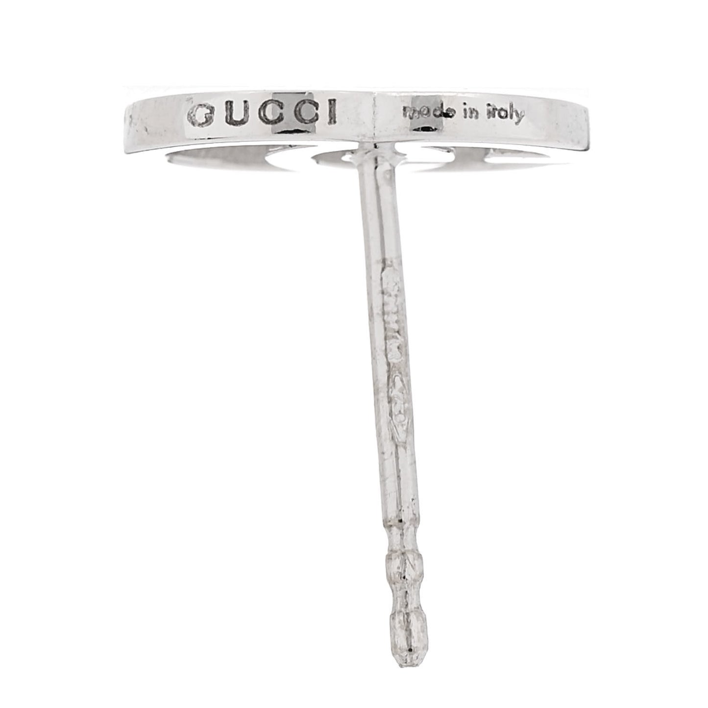 18K White Gold GG Tissue Stud Earrings