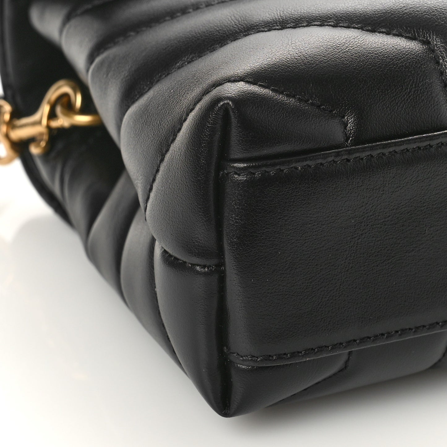 Calfskin Y Quilted Monogram Toy Loulou Crossbody Bag Black