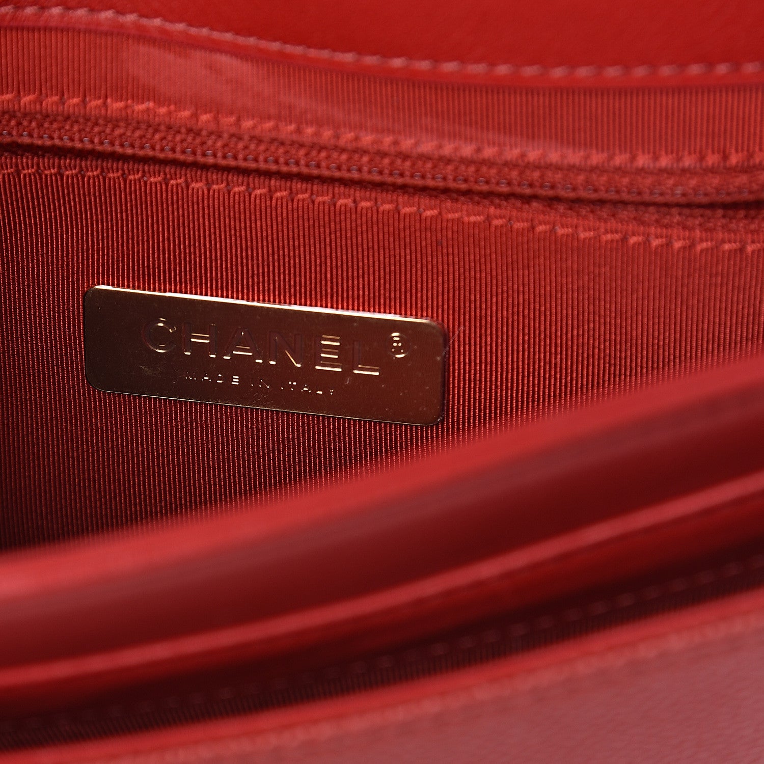Chanel Calfskin Caviar Quilted Chain Handle Flap Red 5 of 8
