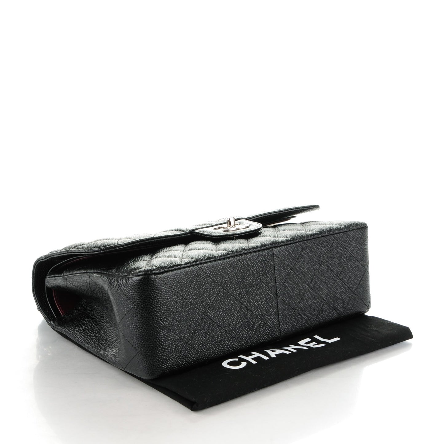 Caviar Quilted Jumbo Double Flap Black