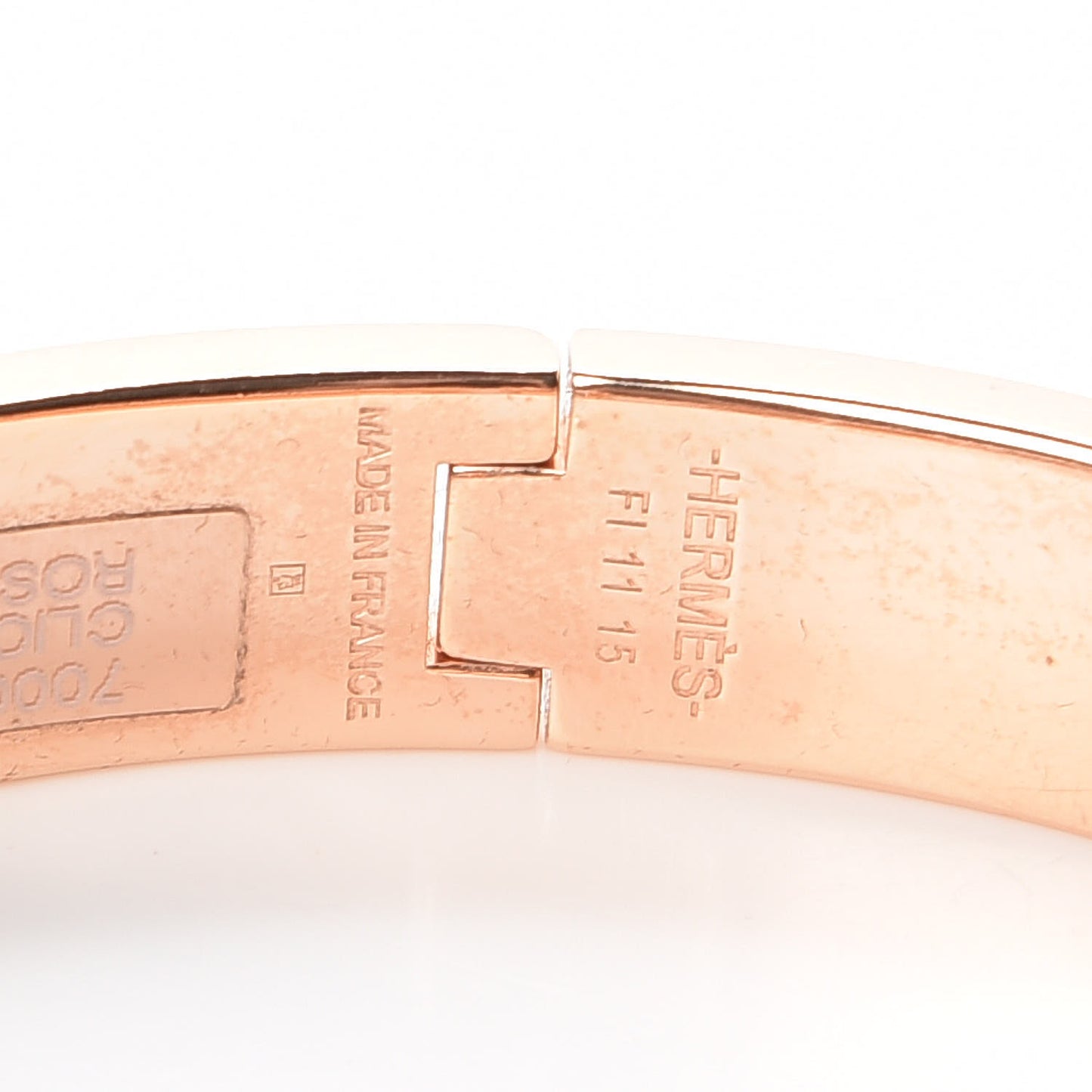 Enamel Narrow Clic Clac H Bracelet PM Rose Nacarat