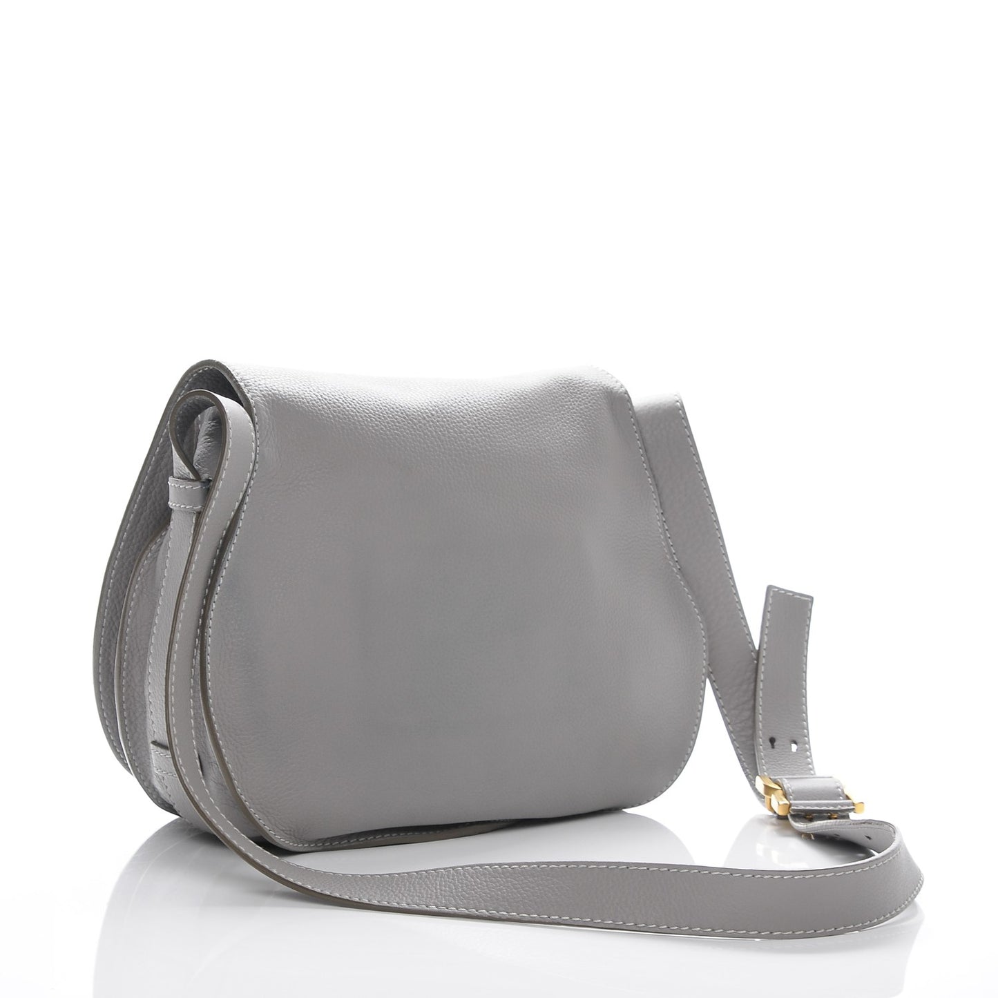 Calfskin Medium Marcie Round Crossbody Bag Cashmere Grey