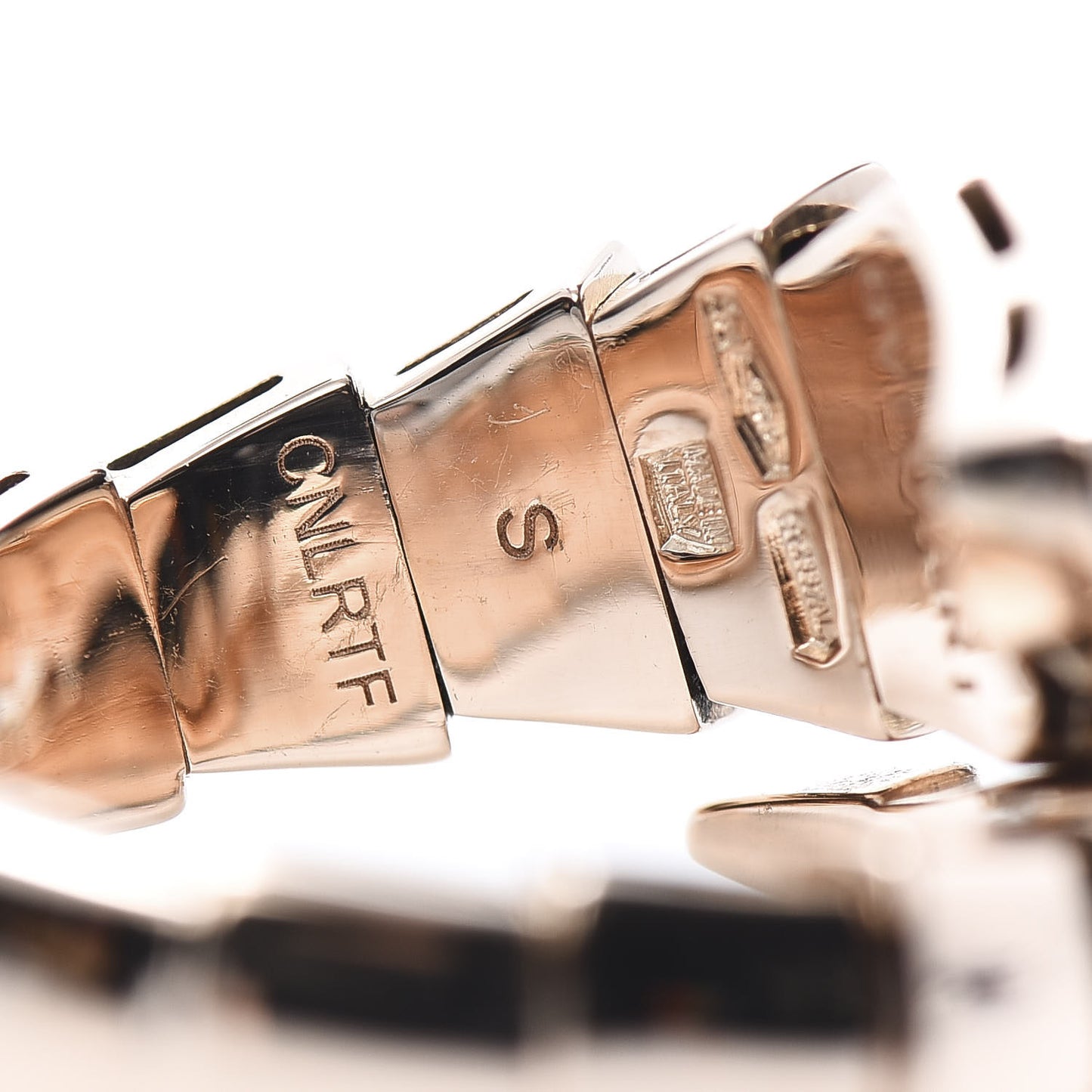 18K Rose Gold Diamond Serpenti Viper Ring S