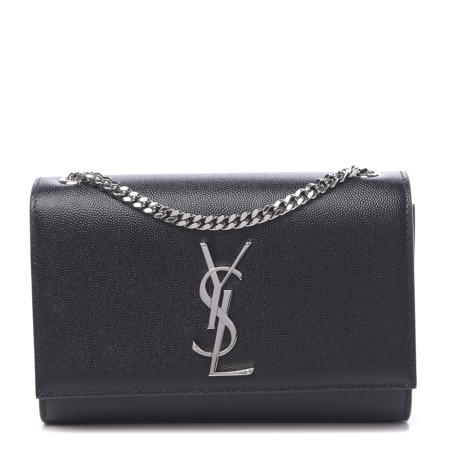 Saint Laurent Grain De Poudre Small Monogram Kate Satchel Black 1 of 9