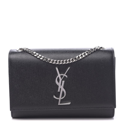Saint Laurent Grain De Poudre Small Monogram Kate Satchel Black 1 of 9