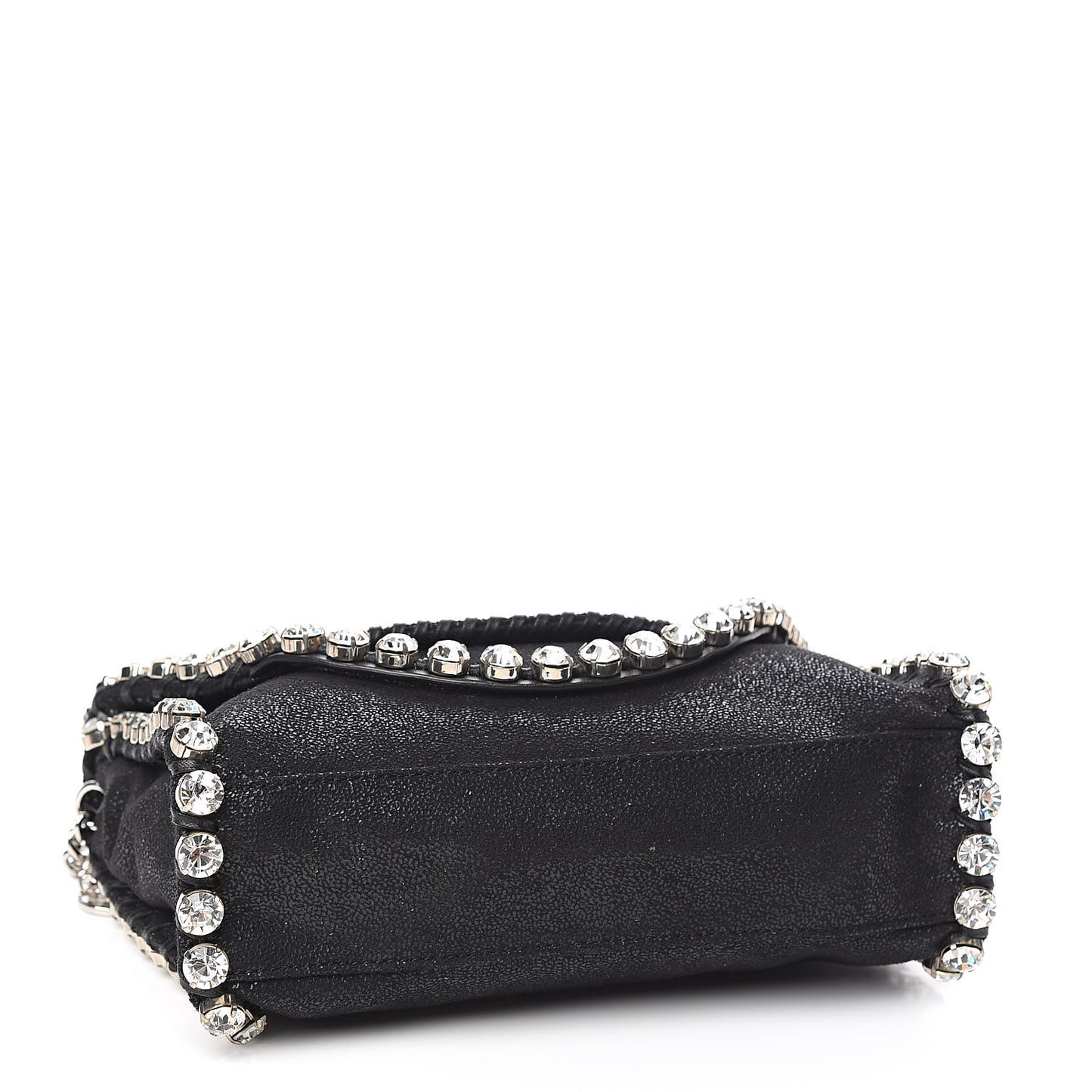 Shaggy Deer Mini Fold Over Falabella Crystal Crossbody Black