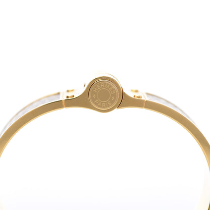 Hermes Lizard Charniere Cuir Wide Hinged Bracelet S Ombre 5 of 6