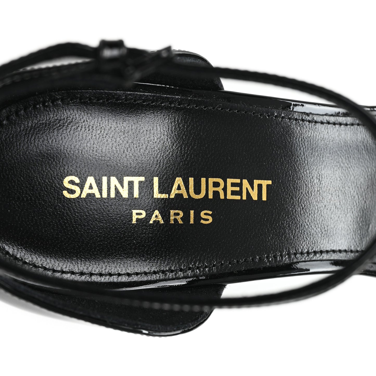 Patent Calfskin Opyum 85 Sandals 39.5 Black