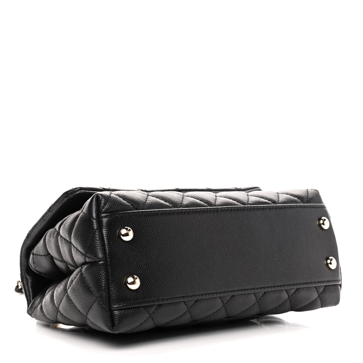 Caviar Quilted Mini Coco Handle Flap Black