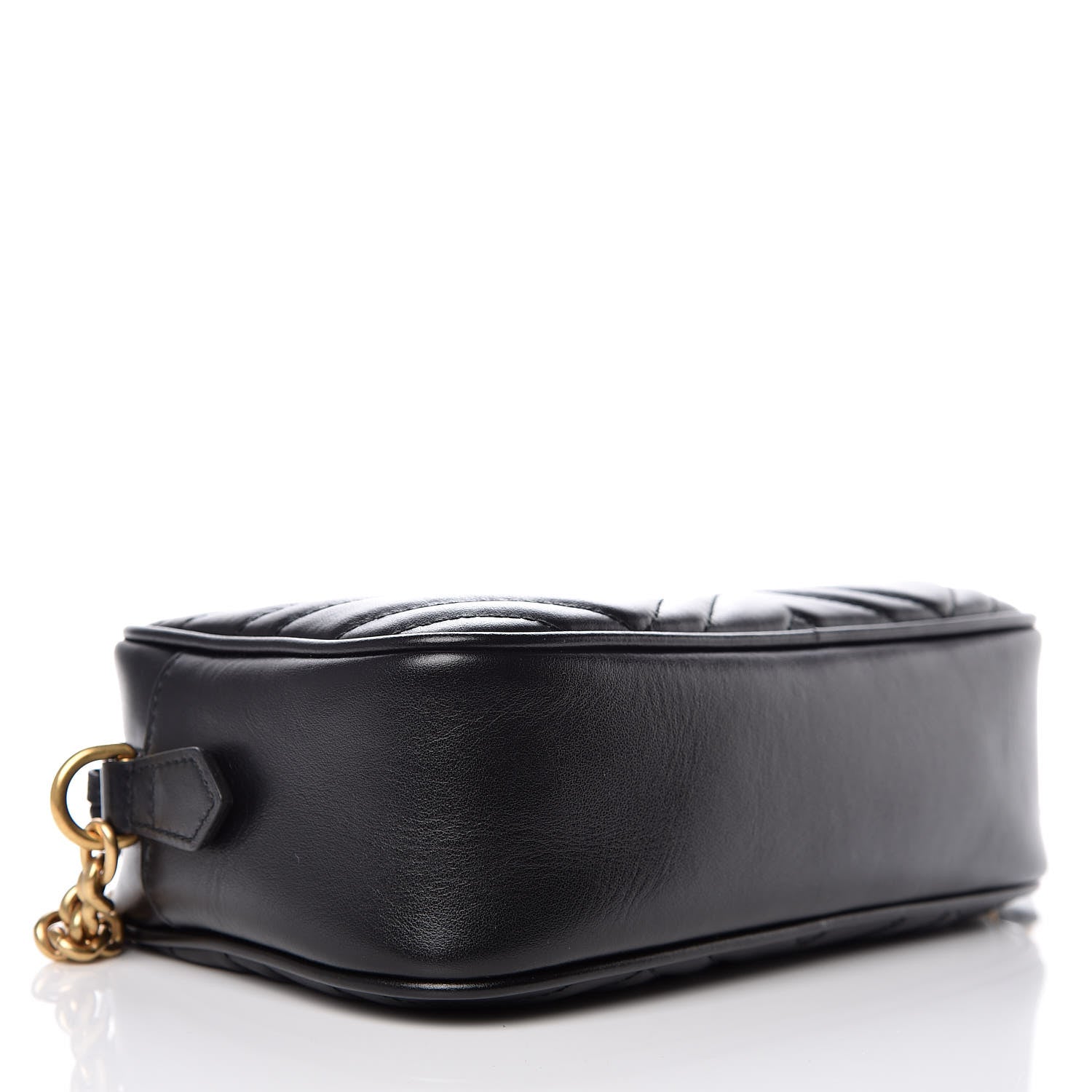 Gucci Calfskin Matelasse Small GG Marmont Chain Shoulder Bag Black 4 of 10
