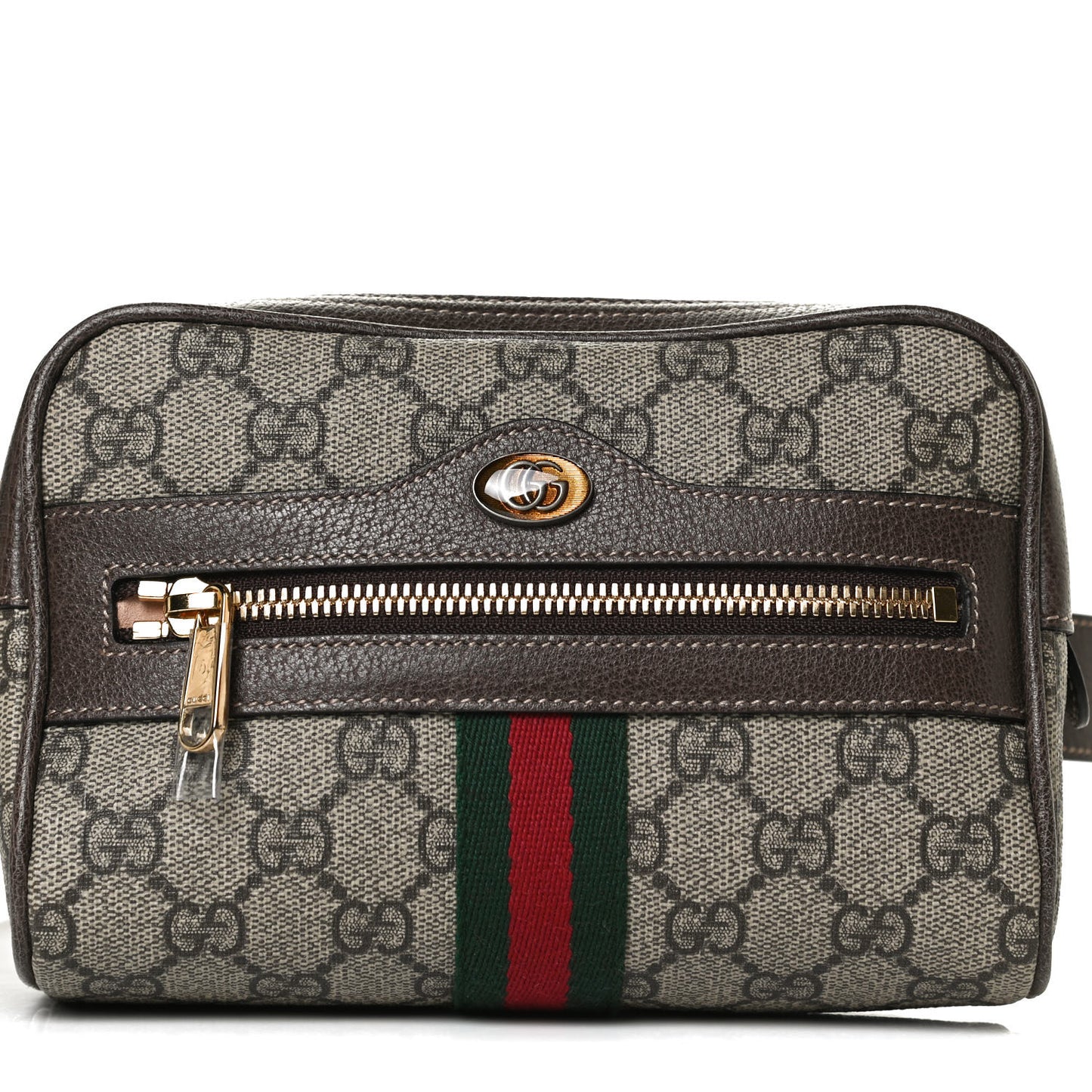 GG Supreme Monogram Web Small Ophidia Belt Bag 75 30 Dark Brown