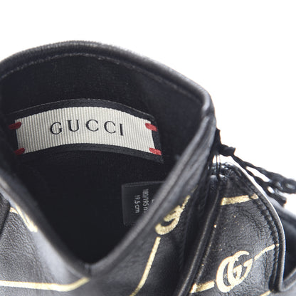 Gucci Lambskin Silk Diagonal GG Gloves 8 Black Gold 3 of 5