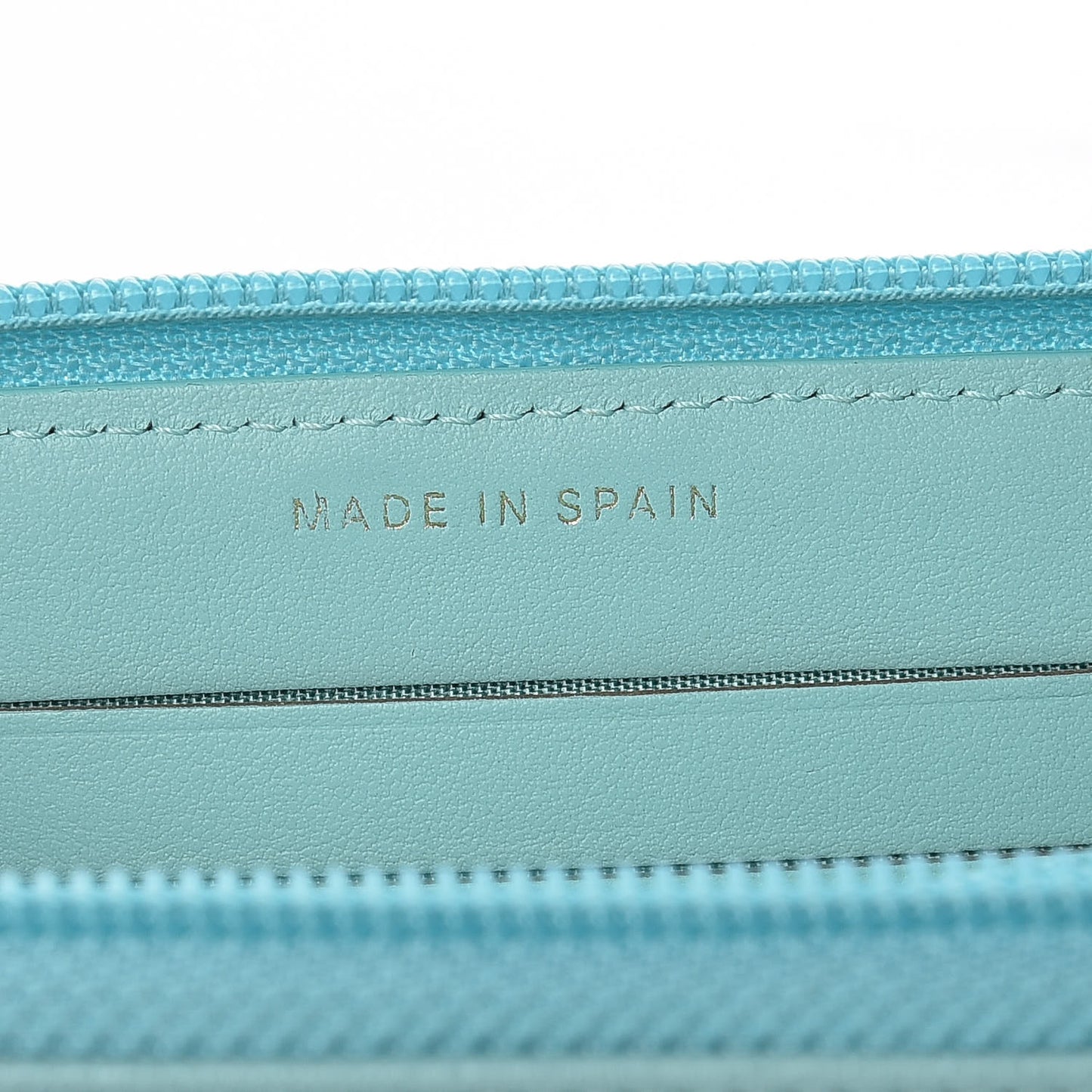 Caviar Quilted Small Boy Zip Around Wallet Light Blue