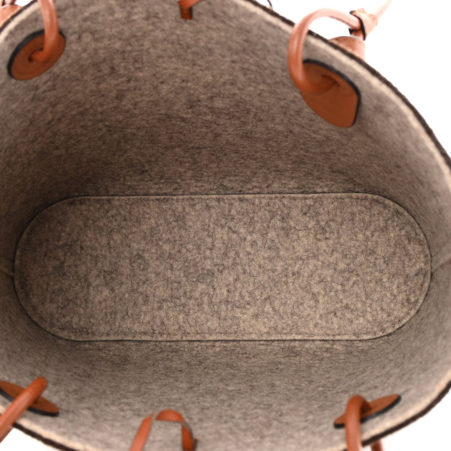 Loewe Felt Calfskin Small Anagram Square Basket Tote Brown Tan 5 of 13