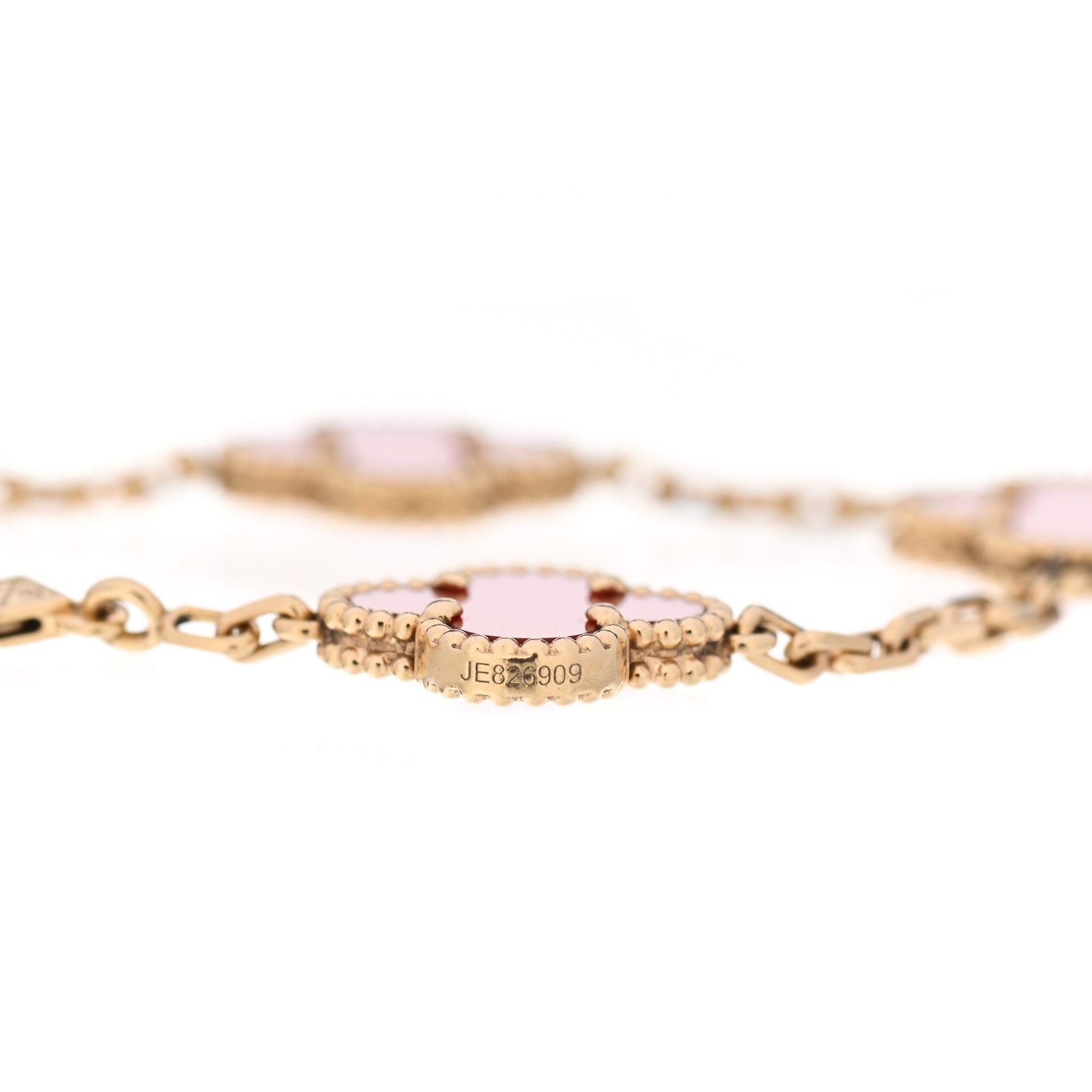 Van Cleef & Arpels 18K Yellow Gold Carnelian 5 Motifs Vintage Alhambra Bracelet 4 of 6