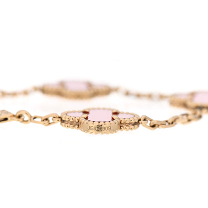 Van Cleef & Arpels 18K Yellow Gold Carnelian 5 Motifs Vintage Alhambra Bracelet 4 of 6