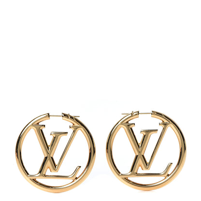 Louis Vuitton Metal Louise Hoop Earrings Gold 1 of 5