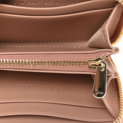 Christian Dior Lambskin Cannage Small Lady Dior Voyageur Coin Purse Rose Des Vents 5 of 7
