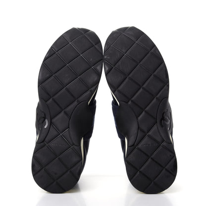 Chanel Stretch Fabric CC Sneakers 38 Blue 6 of 10