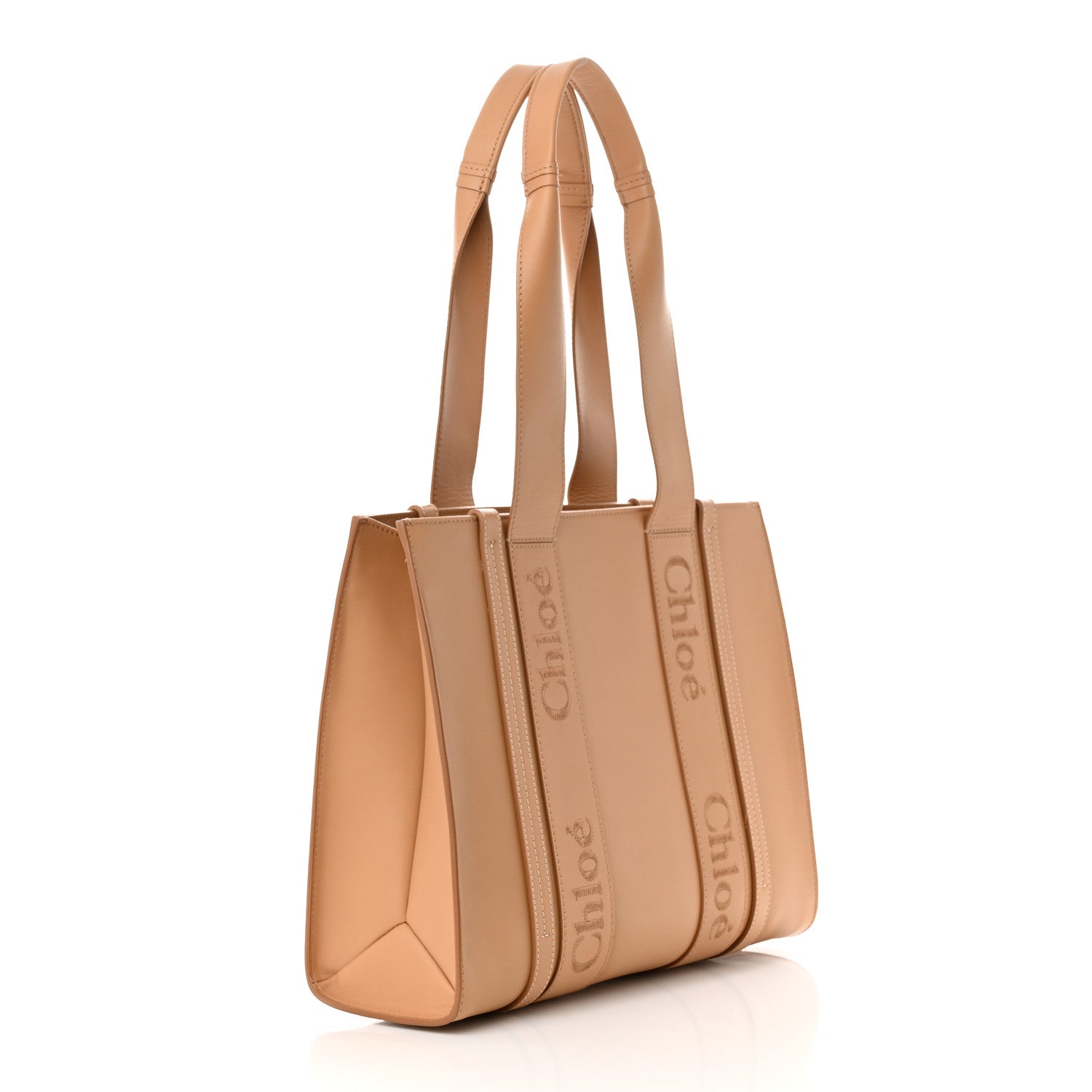Chloe Calfskin Medium Woody Tote Light Tan 3 of 11