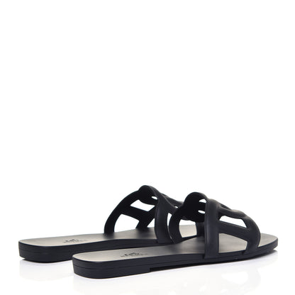 Hermes Rubber Aloha Sandals 37 Black 4 of 9