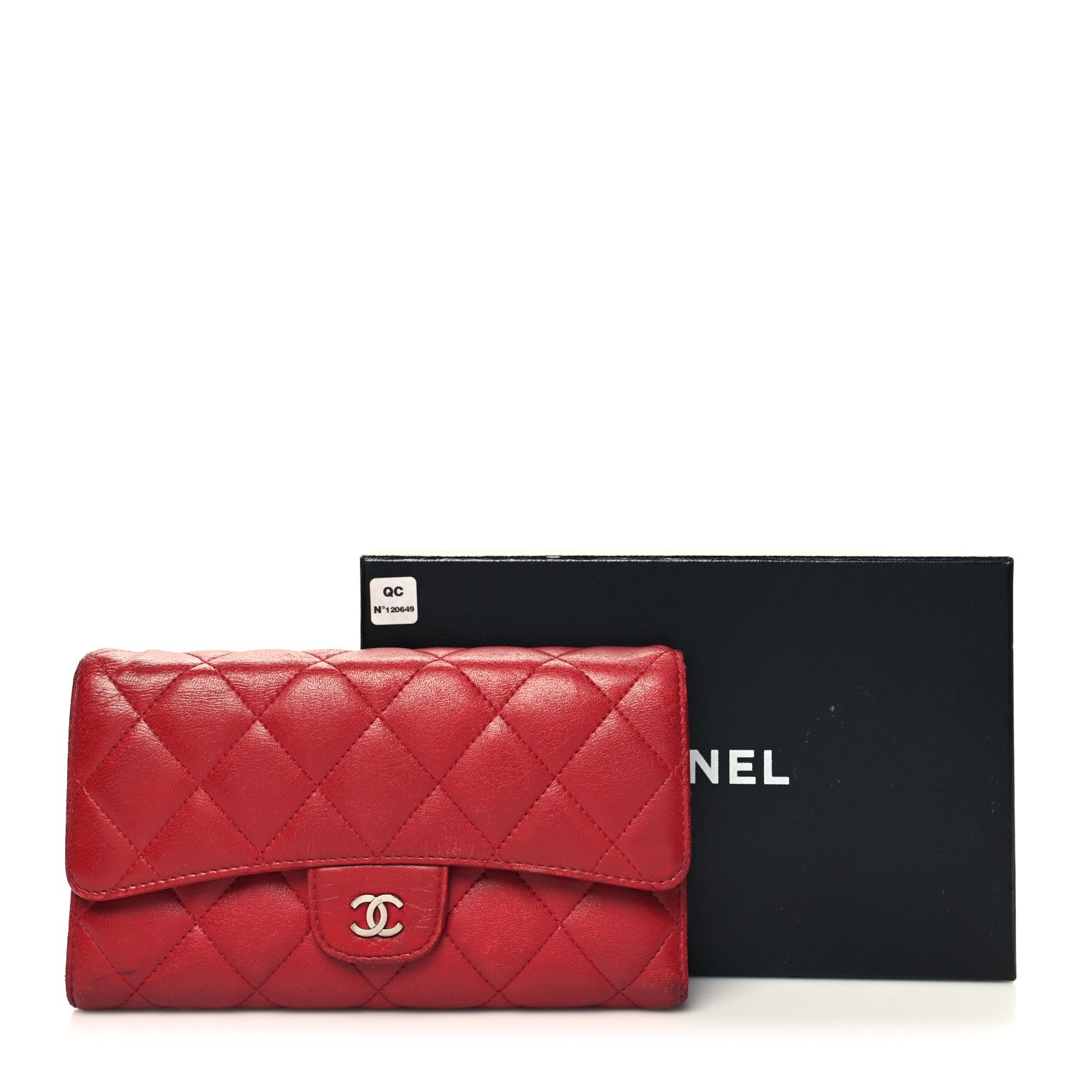 Chanel Lambskin Quilted Large Flap Wallet Red 3 of 15