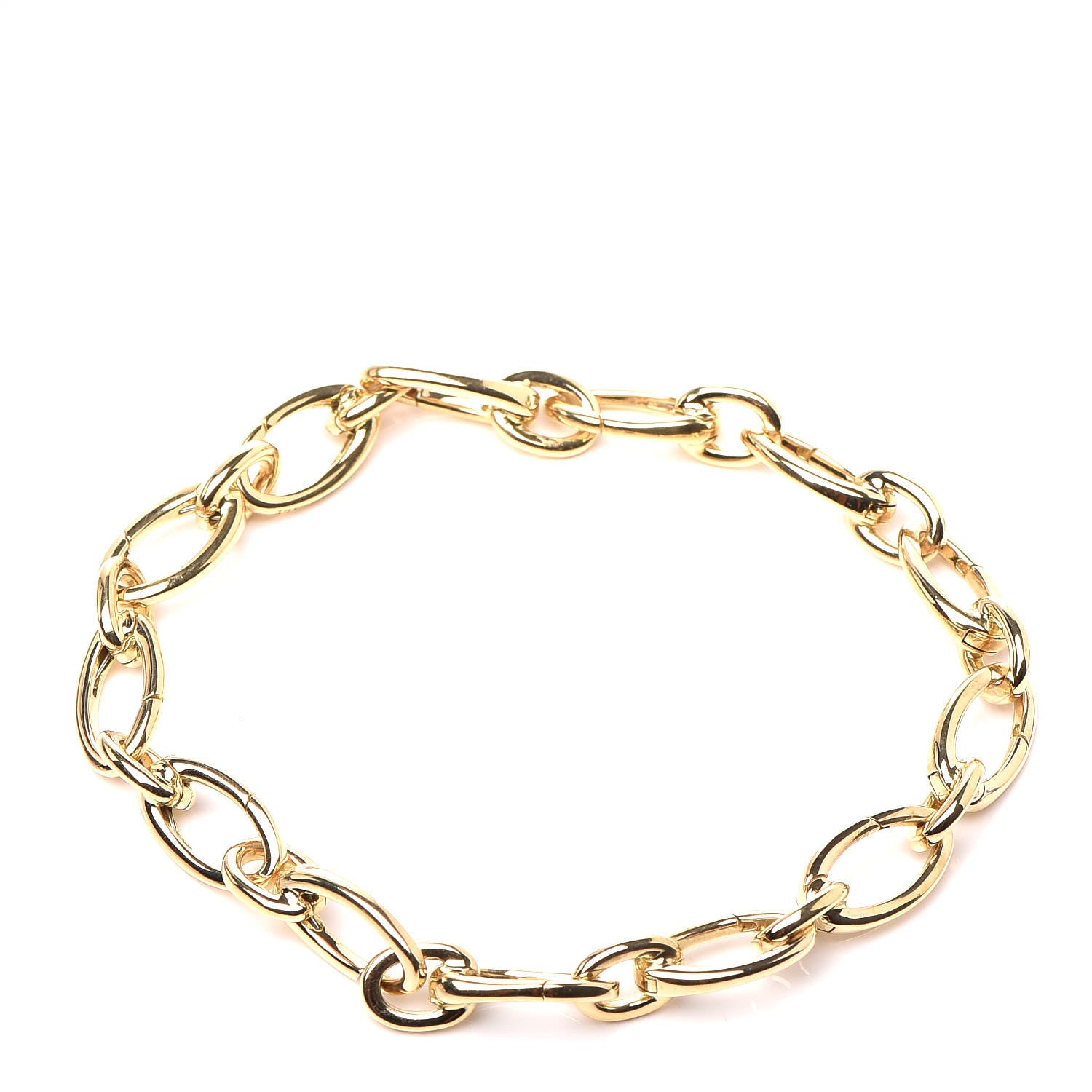 Tiffany 18K Yellow Gold Clasping Oval Link Bracelet 1 of 6