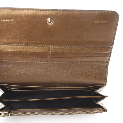 Burberry Metallic Calfskin Grommet Studded Flap Wallet Gold 4 of 7