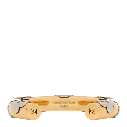 Louis Vuitton Brass Monogram Flower Cuff S Gold 2 of 3
