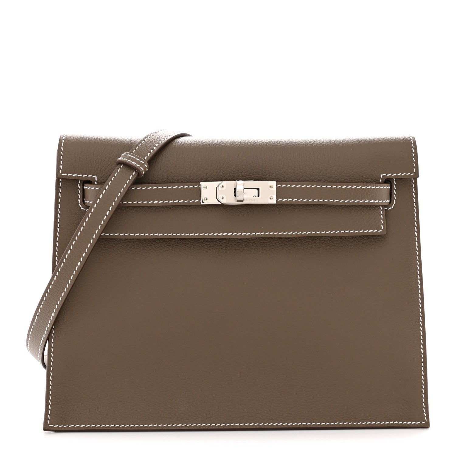 Hermes Evercolor Verso Kelly Danse II Belt Bag Etoupe Vert Fonce 1 of 11